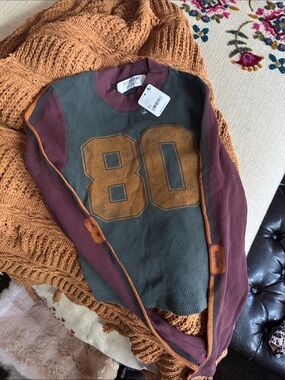 Designer Menswear 80 Graphic Knit Sweater - Olive & Burgundy